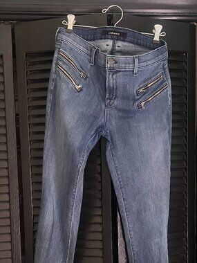 J Brand Skinny Jeans Dual Zipper Pockets Ankle Zip Sz 8